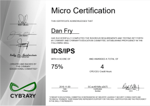 IDS / IPS Certificate