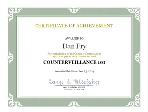 Counterveillance 101 Certificate