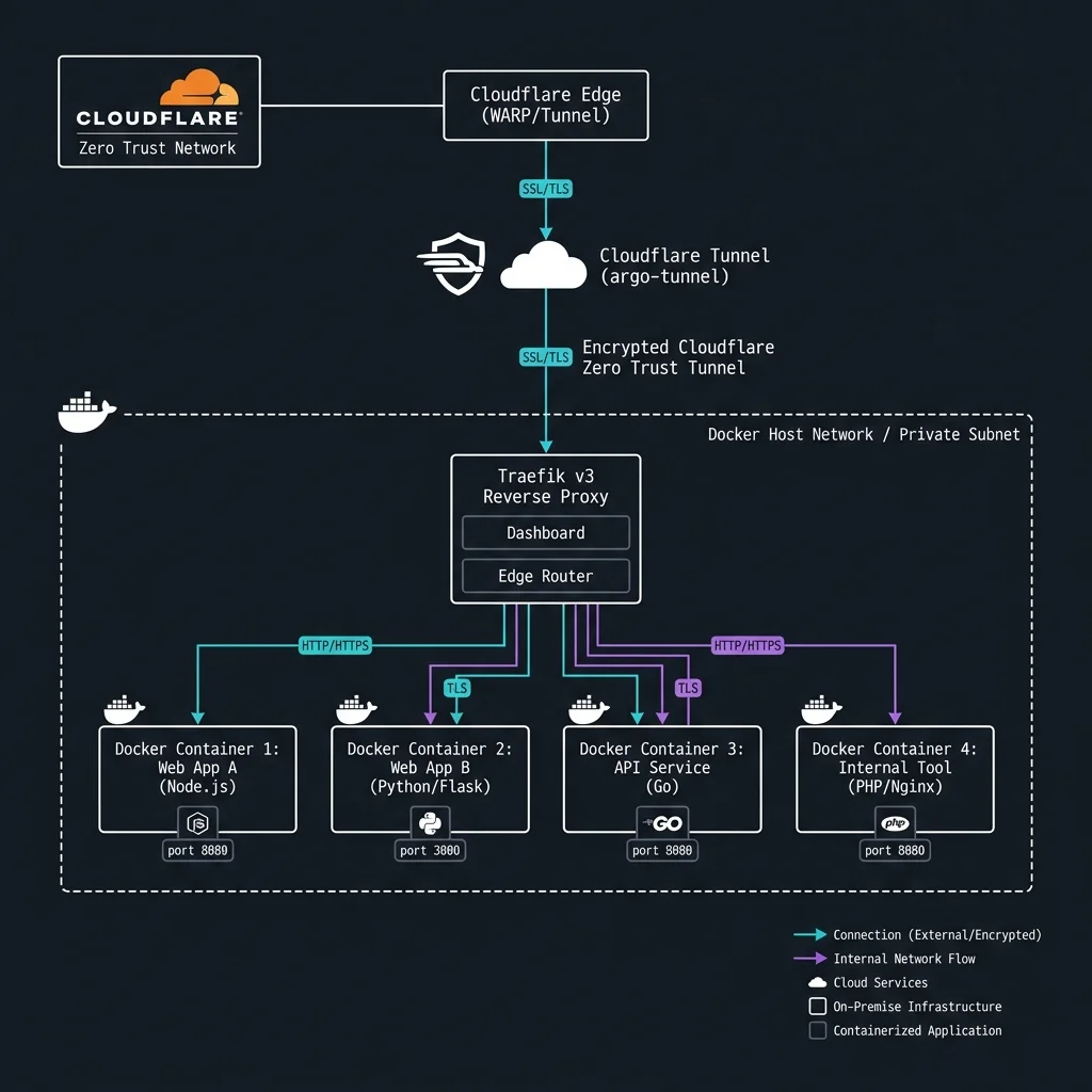 Cloudflare Zero Trust Tunnel Architecture