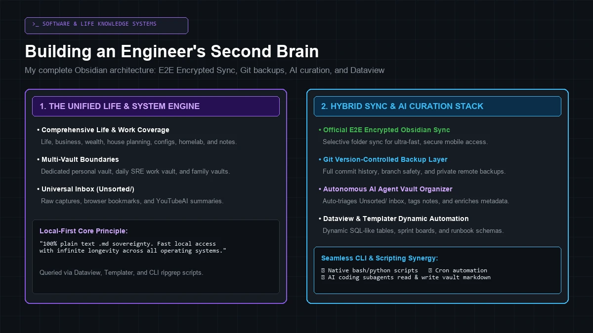 Building an Engineer's Second Brain: My Production Obsidian Setup & Workflow